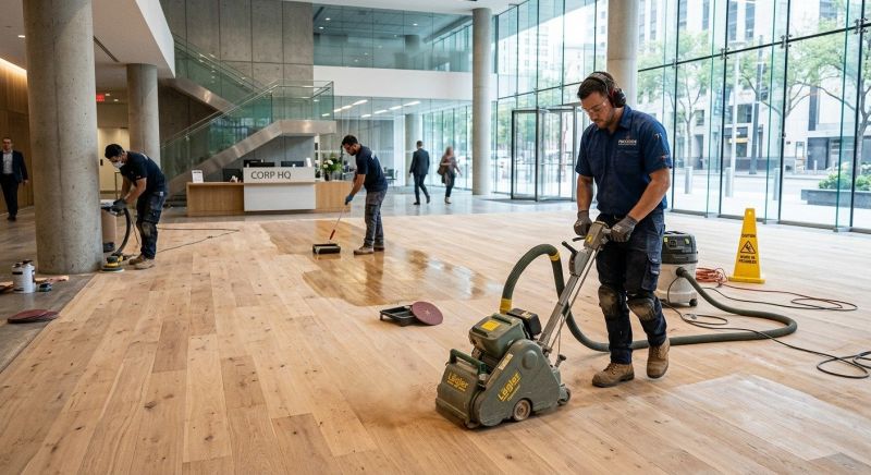 Our team working on Wood Floor Service projects in Spartanburg, SC