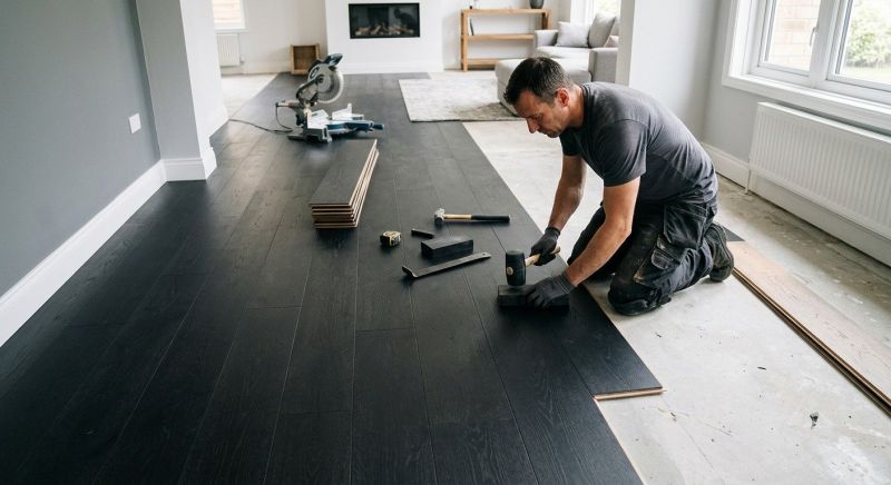 Dark Wood Floor Installation in Spartanburg, SC
